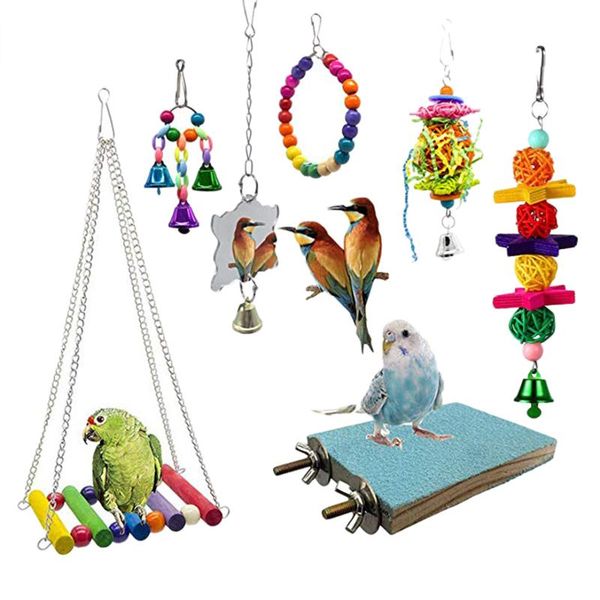 other bird supplies 7 pcs set swing chewing toys parrot hammock bell suitable for small parakeets cockatiels conures finches budgie macaws
other bird supplies 7 pcs set swing chewing toys parrot hammock bell suitable for small parakeets cockatiels conures finches budgie macaws