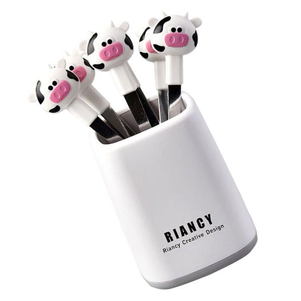 forks 1 set cartoon calf design fruit stainless steel with a holder
forks 1 set cartoon calf design fruit stainless steel with a holder