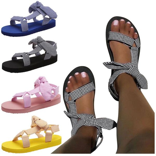sandals fashion summer shoes women's 2021 flat comfortable plaid bowknot beach, Black
sandals fashion summer shoes women's 2021 flat comfortable plaid bowknot beach, Black
