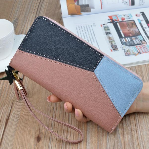 wallets color matching wallet ladies long zipper hit korean fashion large capacity women's clutch, Red;black
wallets color matching wallet ladies long zipper hit korean fashion large capacity women's clutch, Red;black