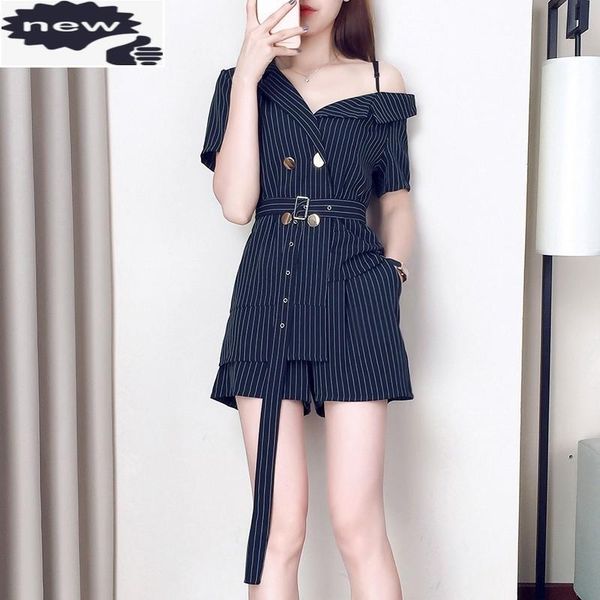 women's tracksuits ladies striped fashion 2pcs outfits short sleeve off the shoulder sashes asymmetrical high waist wide leg, Gray
women's tracksuits ladies striped fashion 2pcs outfits short sleeve off the shoulder sashes asymmetrical high waist wide leg, Gray