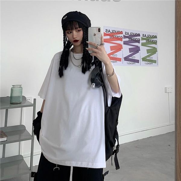 women's t-shirt harajuku simple design oversized loose casual print tee shirt summer streetwear short sleeve o-neck women clothes, White
women's t-shirt harajuku simple design oversized loose casual print tee shirt summer streetwear short sleeve o-neck women clothes, White