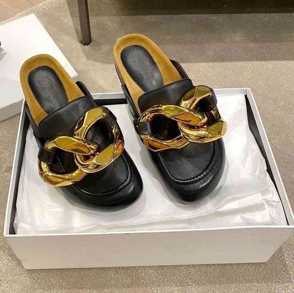 slippers london luxury flat heels slipper classic jw loafers ja sandals genuine leather wood bottom gold chain sandal luxurys fashion kmxn, Black
slippers london luxury flat heels slipper classic jw loafers ja sandals genuine leather wood bottom gold chain sandal luxurys fashion kmxn, Black