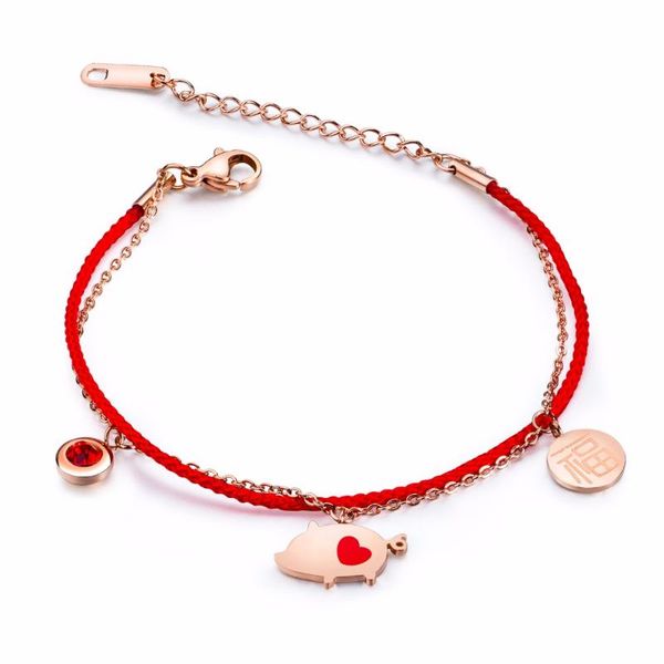 charm bracelets 2021 pig red rope bracelet titanium steel small gold hand jewelry 3-hs012, Golden;silver
charm bracelets 2021 pig red rope bracelet titanium steel small gold hand jewelry 3-hs012, Golden;silver