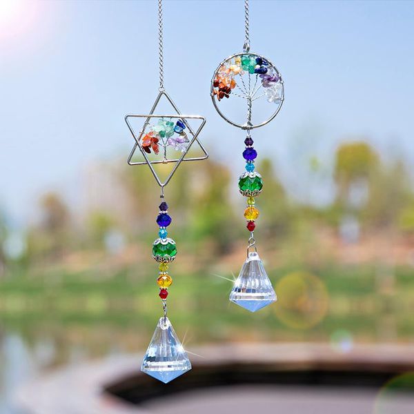 h&d crystal prism suncatchers chakra healing star of david & tree pendant ornament rainbow maker for home window decor garden decorations
h&d crystal prism suncatchers chakra healing star of david & tree pendant ornament rainbow maker for home window decor garden decorations