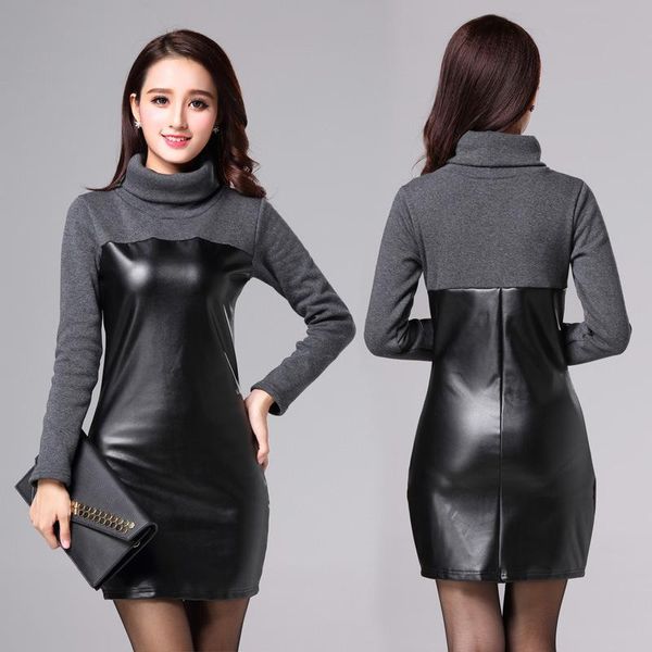 casual dresses winter jacket korean edition big code women's fat mm bottoming shirt pu leather plus velvet thickened hip dress 2021, Black;gray
casual dresses winter jacket korean edition big code women's fat mm bottoming shirt pu leather plus velvet thickened hip dress 2021, Black;gray