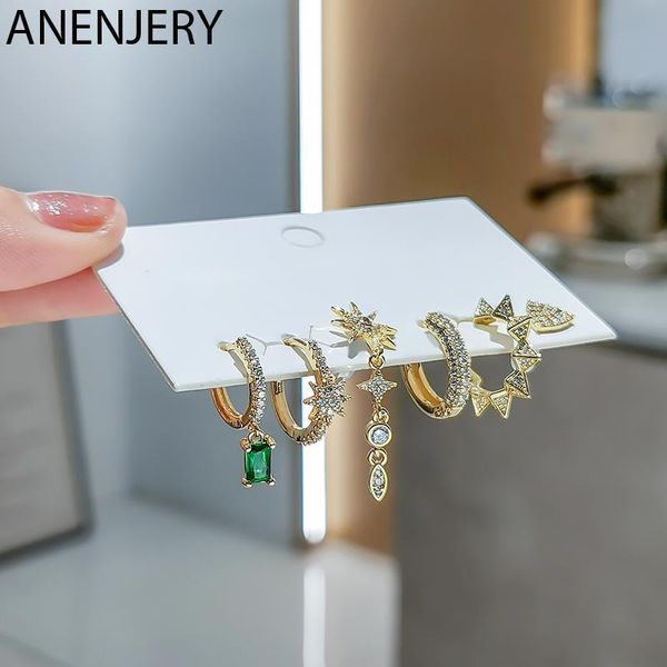 hoop & huggie evimi 6 pieces/set 925 sterling silver micro zircon stars tassel earrings set creative geometric suit wholesale, Golden;silver
hoop & huggie evimi 6 pieces/set 925 sterling silver micro zircon stars tassel earrings set creative geometric suit wholesale, Golden;silver