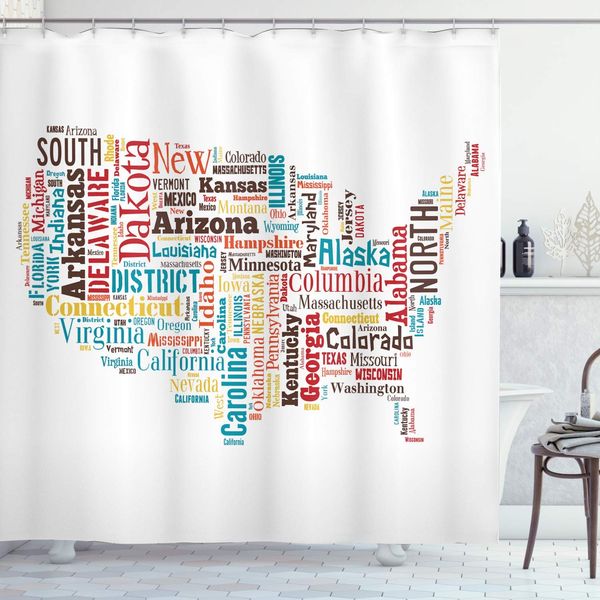 americana shower curtain, usa united states america map cities and towns california missouri virginia, cloth fabric bathroom
americana shower curtain, usa united states america map cities and towns california missouri virginia, cloth fabric bathroom