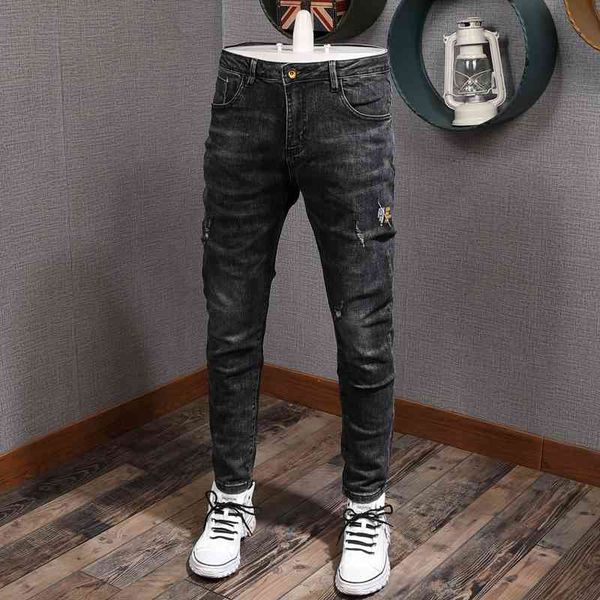men's jeans korean style fashion men ly designer elastic slim fit casual denim trousers vintage retro black gray pencil pants homm, Blue
men's jeans korean style fashion men ly designer elastic slim fit casual denim trousers vintage retro black gray pencil pants homm, Blue