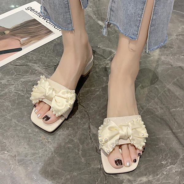 slippers rimocy fashion pearl bowknot women summer square toe low heels beach flip flops woman outdoor heel, Black
slippers rimocy fashion pearl bowknot women summer square toe low heels beach flip flops woman outdoor heel, Black