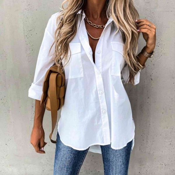 spring white black loose casual women shirts asymmetrical button pocket turn down collar blusas wdc025
spring white black loose casual women shirts asymmetrical button pocket turn down collar blusas wdc025