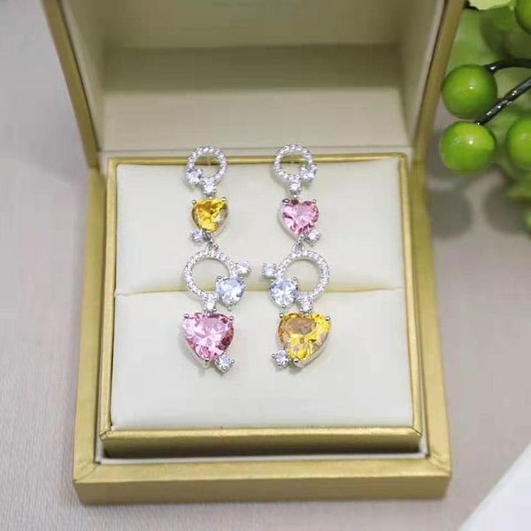 dangle & chandelier fashion love heart earring with cz zircon stone pink yellow crystal color for women party wedding jewelry, Silver
dangle & chandelier fashion love heart earring with cz zircon stone pink yellow crystal color for women party wedding jewelry, Silver