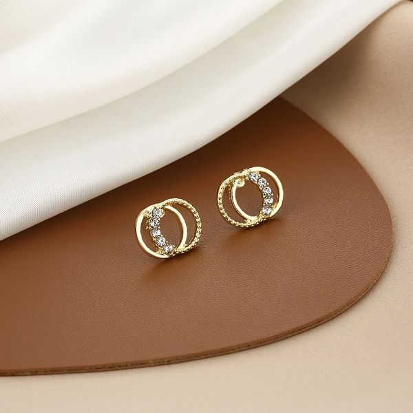 925 silver needle korean double circle fragrance small crowd design simple new net red temperament earrings ear accessories, Golden
925 silver needle korean double circle fragrance small crowd design simple new net red temperament earrings ear accessories, Golden