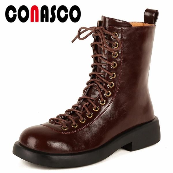 boots conasco genuine leather women ankle retro fashion cross-tied thick heels round toe shoes woman autumn winter, Black
boots conasco genuine leather women ankle retro fashion cross-tied thick heels round toe shoes woman autumn winter, Black