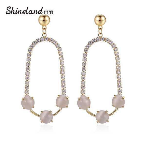 dangle & chandelier shineland vintage opal stone big geometric hollow drop earrings for women fashion crystal female statement jewelry, Silver 
dangle & chandelier shineland vintage opal stone big geometric hollow drop earrings for women fashion crystal female statement jewelry, Silver