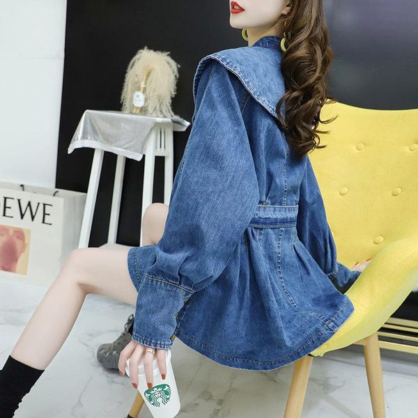 women's trench coats cloak loose korean denim shirt jacket skirt style spring coat 2021 fashion sashes windbreaker jeans women slim out, Tan;black
women's trench coats cloak loose korean denim shirt jacket skirt style spring coat 2021 fashion sashes windbreaker jeans women slim out, Tan;black