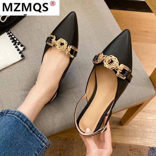 sandals genuine leather women summer pointy chunky fashion metal decoration comfortable women's party wedding shoes, Black
sandals genuine leather women summer pointy chunky fashion metal decoration comfortable women's party wedding shoes, Black
