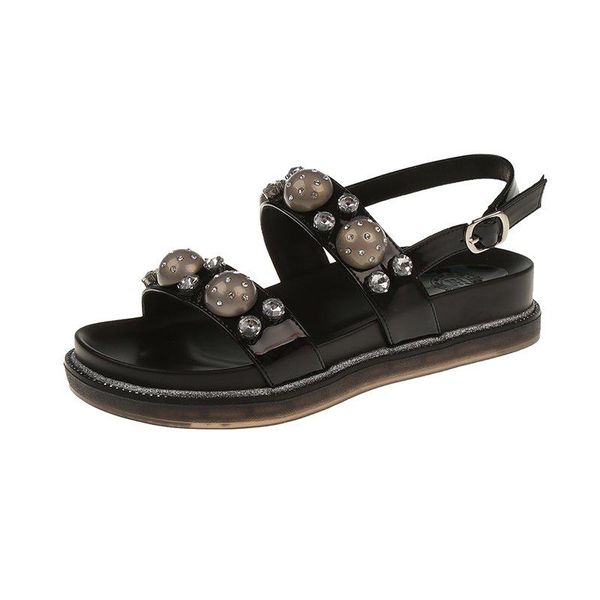 women's sandals fashion all-match pure color simple rhinestone embellishment trend casual 2021, Black
women's sandals fashion all-match pure color simple rhinestone embellishment trend casual 2021, Black