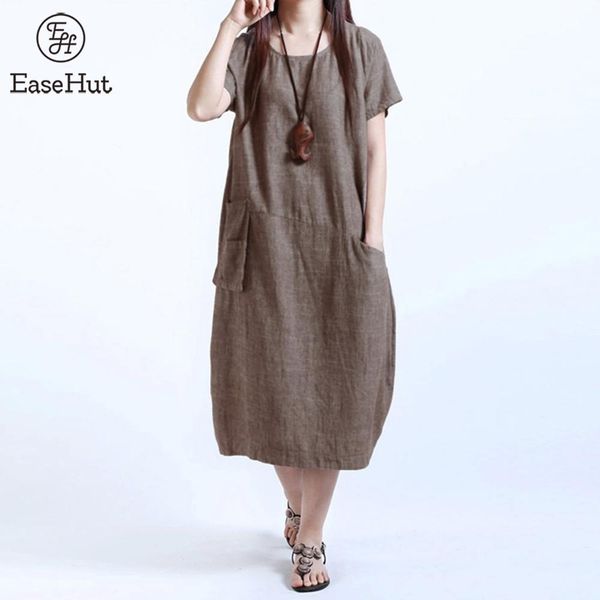 easehut o-neck short sleeve women's summer dress one piece pockets loose casual midi dress female plus size vestido 210320, Black;gray
easehut o-neck short sleeve women's summer dress one piece pockets loose casual midi dress female plus size vestido 210320, Black;gray