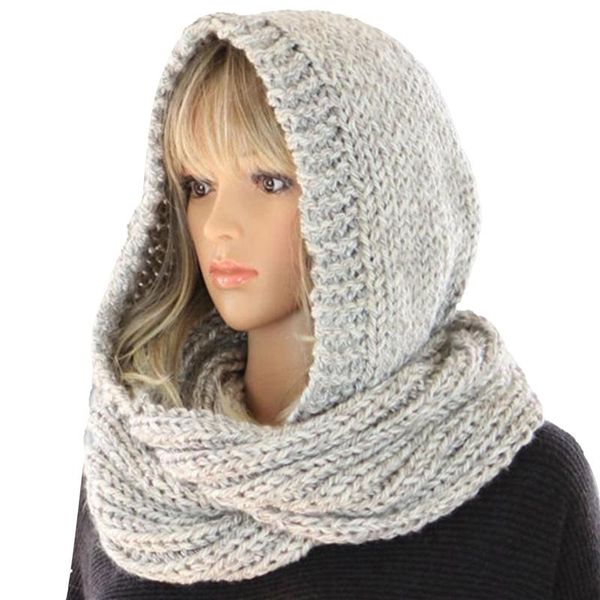 scarves winter ladies scarf warm solid color windproof casual knitting fashion style hooded women ear protection hat, Blue;gray
scarves winter ladies scarf warm solid color windproof casual knitting fashion style hooded women ear protection hat, Blue;gray