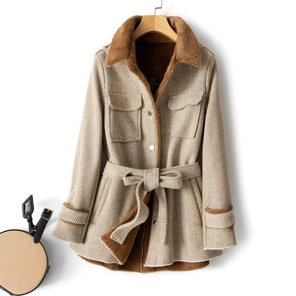 women's fur & faux real collar coat womens wool coats thick warm elegant loose large size outwear winter for women x828, Black
women's fur & faux real collar coat womens wool coats thick warm elegant loose large size outwear winter for women x828, Black