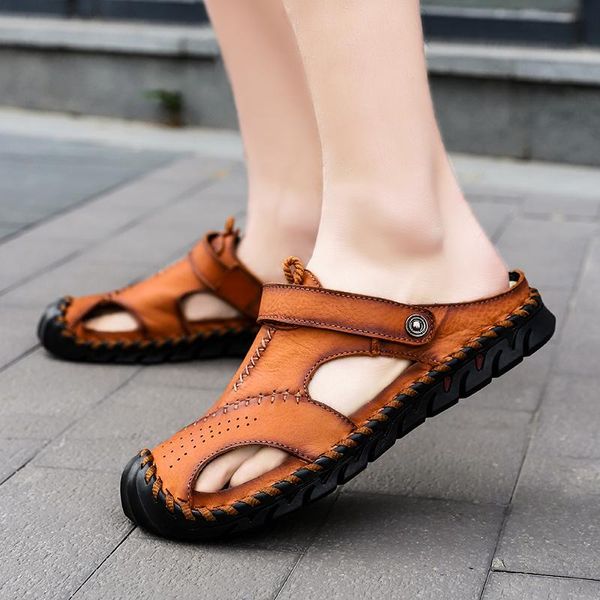 sandals fashion classic hollow breathable men summer soft comfortable slippers leather big size 38-48, Black
sandals fashion classic hollow breathable men summer soft comfortable slippers leather big size 38-48, Black