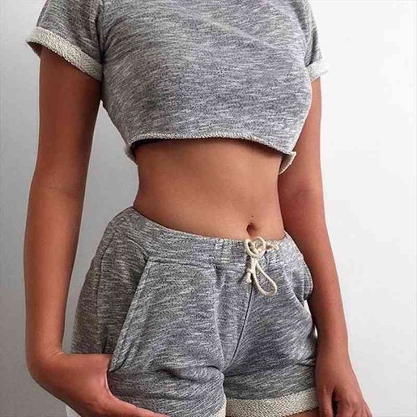 european and american open women shorts navel fashion round neck sleeve grey suit, White;black
european and american open women shorts navel fashion round neck sleeve grey suit, White;black
