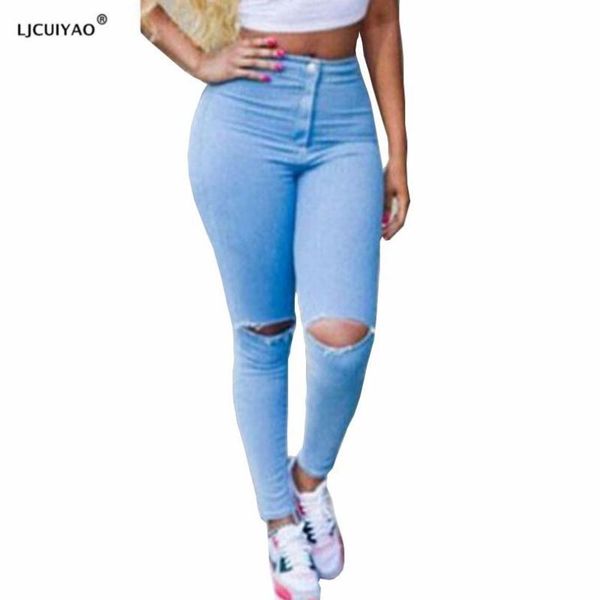 women's jeans ljcuiyao fashion women lady denim skinny pants high waist stretch slim hole pencil casual plus size, Blue
women's jeans ljcuiyao fashion women lady denim skinny pants high waist stretch slim hole pencil casual plus size, Blue
