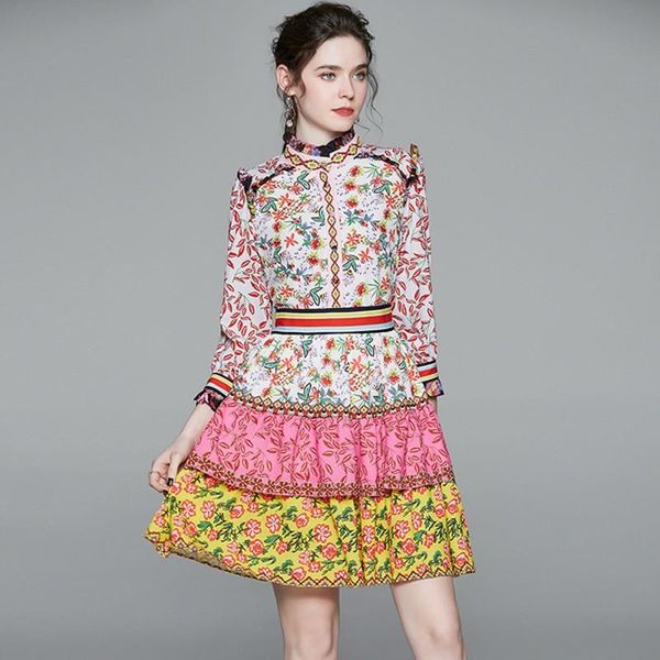casual dresses 2021 fashion designer spring summer colorful flower print european women's elegant long sleeve ruffles mini dress, Black;gray
casual dresses 2021 fashion designer spring summer colorful flower print european women's elegant long sleeve ruffles mini dress, Black;gray