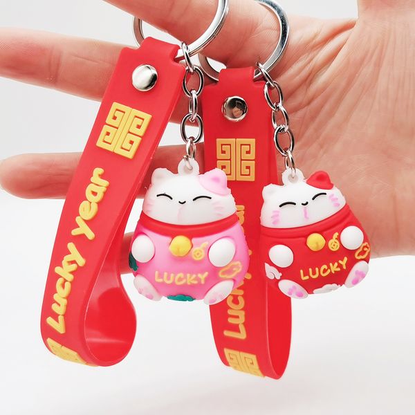 2021 fashion keychain creative cartoon cat pendant pvc gift zhaocai jinbao lucky kitten key chain bag pendant, Silver
2021 fashion keychain creative cartoon cat pendant pvc gift zhaocai jinbao lucky kitten key chain bag pendant, Silver