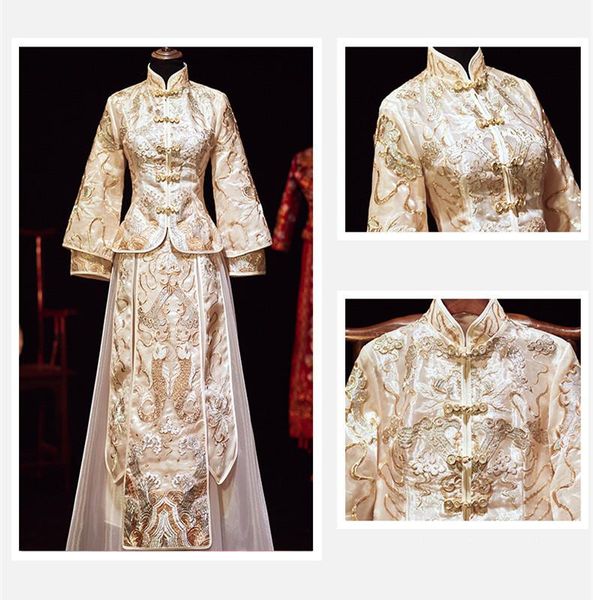 champagne chinese style wedding married dress embroidered double fish traditional hanfu ancient costume ethnic clothing, Red
champagne chinese style wedding married dress embroidered double fish traditional hanfu ancient costume ethnic clothing, Red