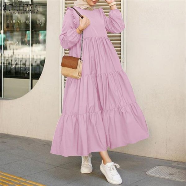 long sleeve muslim spring womens dresses vintage ruffles casual abaya hijab vestido maxi, Black;gray
long sleeve muslim spring womens dresses vintage ruffles casual abaya hijab vestido maxi, Black;gray