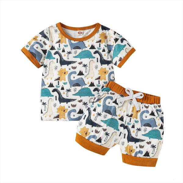 toddler baby 2pcs clothes set, short sleeve dinosaur print t shirt elastic waist shorts set, White
toddler baby 2pcs clothes set, short sleeve dinosaur print t shirt elastic waist shorts set, White