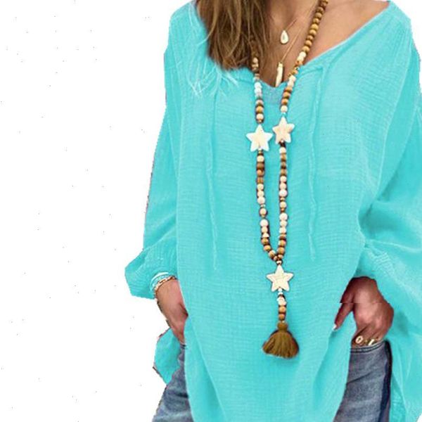 cotton blend womens shirts and blouses plus size long sleeve turn down collar female tunic beach casual puff v, White
cotton blend womens shirts and blouses plus size long sleeve turn down collar female tunic beach casual puff v, White