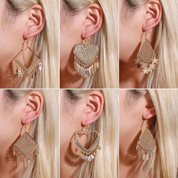 stud korean retro exaggerated earrings simple geometry love tassel women fashion long water drop leaves gold luxury jewelry, Golden;silver
stud korean retro exaggerated earrings simple geometry love tassel women fashion long water drop leaves gold luxury jewelry, Golden;silver