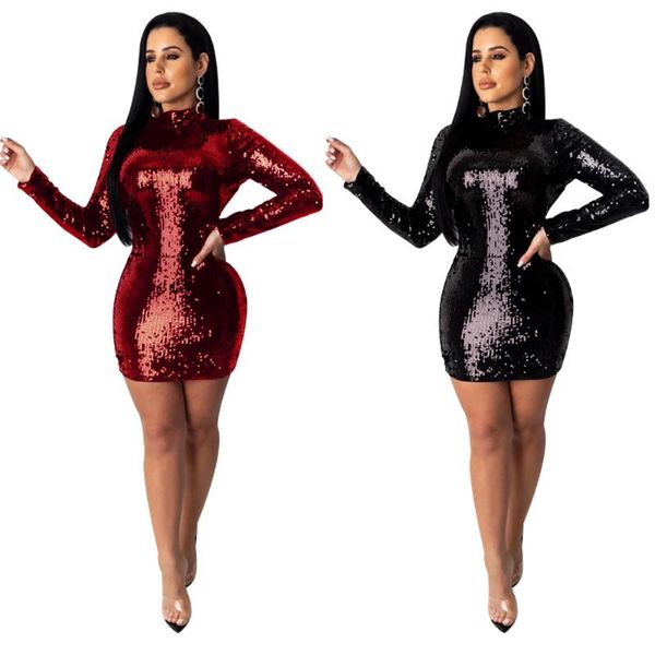 casual dresses women sequin long sleeve backless bodycon party club mini, Black;gray
casual dresses women sequin long sleeve backless bodycon party club mini, Black;gray