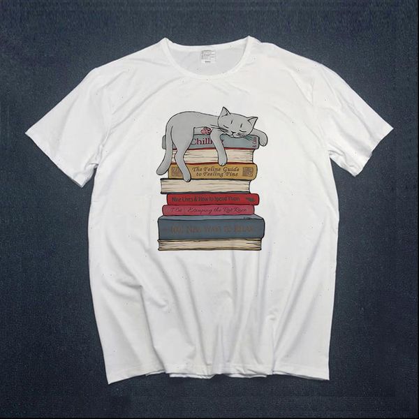 womens t shirt summer women short sleeve cartoon cat books print fashion girls tshirts aesthetics female shirts, White
womens t shirt summer women short sleeve cartoon cat books print fashion girls tshirts aesthetics female shirts, White