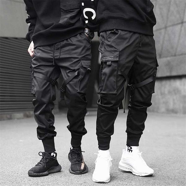 men cargo pants black ribbons block multi-pocket harem joggers harajuku sweatpant hip hop casual male trousers 211112
men cargo pants black ribbons block multi-pocket harem joggers harajuku sweatpant hip hop casual male trousers 211112