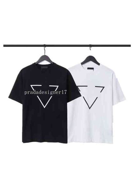 french designer prad t shirt black and white round neck short sleeve men's diamond triangle letter printed cotton bottoming shirt s-2xl, White;black
french designer prad t shirt black and white round neck short sleeve men's diamond triangle letter printed cotton bottoming shirt s-2xl, White;black