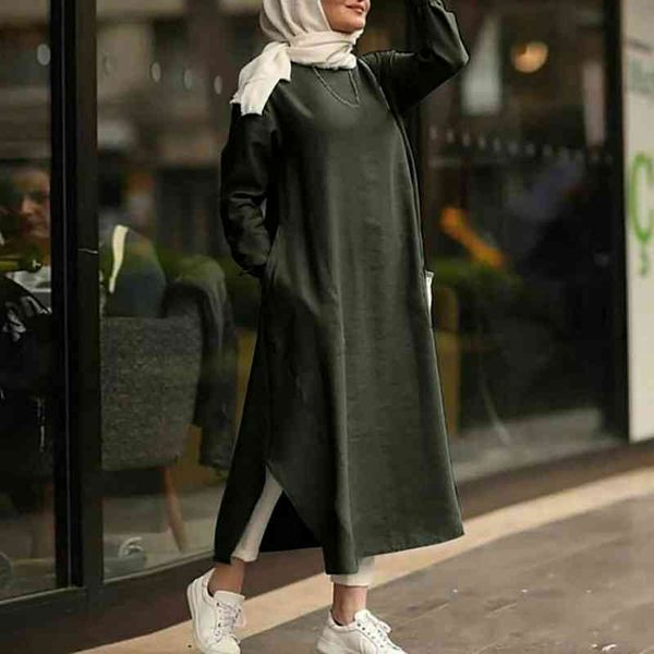 women dress autumn fashion split hem pocket casual loose dress solid color long sleeve plus size ladies long, Black;gray
women dress autumn fashion split hem pocket casual loose dress solid color long sleeve plus size ladies long, Black;gray