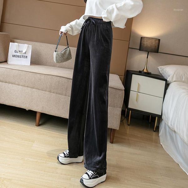 lucyever autumn high waist velvet wide-leg pants for women casual loose straight trousers woman black elastic sweatpants women's & capr, Black;white
lucyever autumn high waist velvet wide-leg pants for women casual loose straight trousers woman black elastic sweatpants women's & capr, Black;white