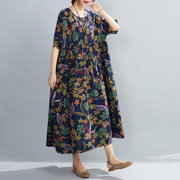 casual dresses johnature vintage print ankle-length summer 2021 o-neck short sleeve loose women, Black;gray
casual dresses johnature vintage print ankle-length summer 2021 o-neck short sleeve loose women, Black;gray