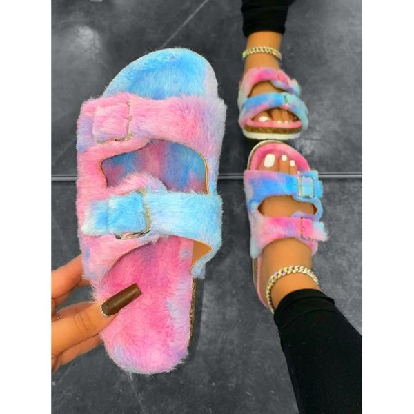 2021 spring and autumn new fashion plush double buckle open toe hollow outdoor slippers flat bottom solid color plus size, Black
2021 spring and autumn new fashion plush double buckle open toe hollow outdoor slippers flat bottom solid color plus size, Black