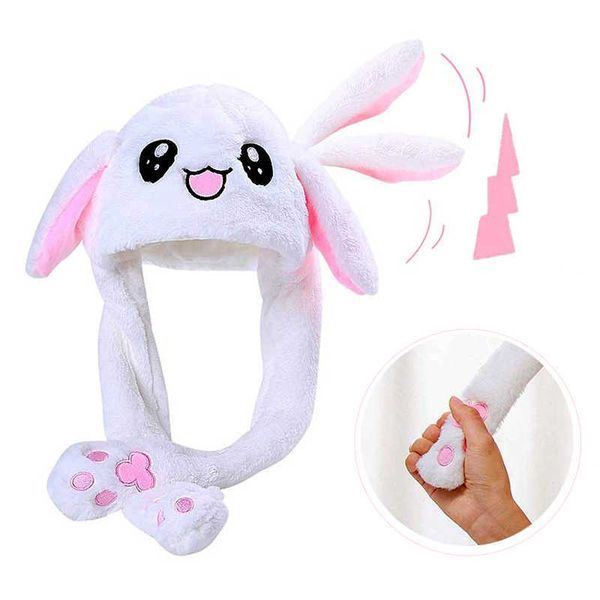 cartoon rabbit women's hat beanie winter plush moving bunny ears shine earflaps movable toy for women child girls, Blue;gray
cartoon rabbit women's hat beanie winter plush moving bunny ears shine earflaps movable toy for women child girls, Blue;gray