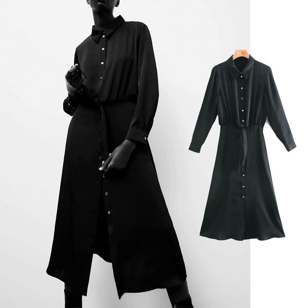 casual dresses fashion silk satin texture shirt style dress long sleeve ladies elegant retro vestidos spring dik4, Black;gray
casual dresses fashion silk satin texture shirt style dress long sleeve ladies elegant retro vestidos spring dik4, Black;gray