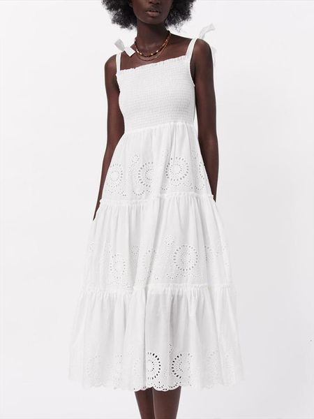za summer sweet temperament bowknot women dress sling hollow embroidery mid length, Black;gray
za summer sweet temperament bowknot women dress sling hollow embroidery mid length, Black;gray