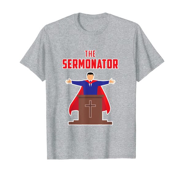 the sermonator funny christian pastor super hero t-shirt, White;black