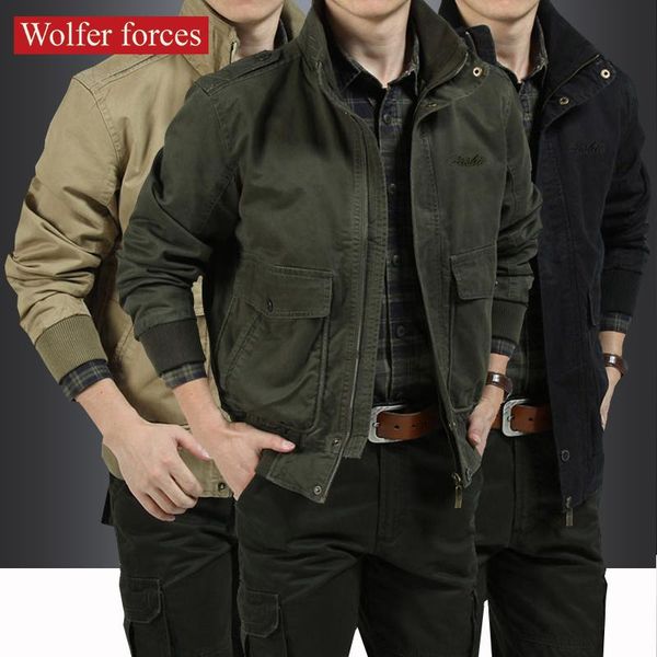 jacket men's spring autumn thick pure cotton loose large business casual clothes handsome standing collar military work jackets, Black;brown
jacket men's spring autumn thick pure cotton loose large business casual clothes handsome standing collar military work jackets, Black;brown