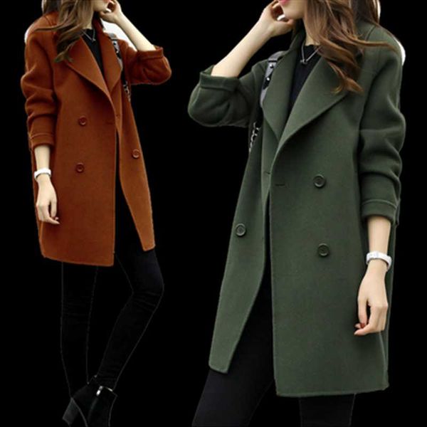 women's wool & blends mid-length woolen jacket women 2021 spring autumn fashion suit collar double-breasted slim coat tide h00488, Black
women's wool & blends mid-length woolen jacket women 2021 spring autumn fashion suit collar double-breasted slim coat tide h00488, Black