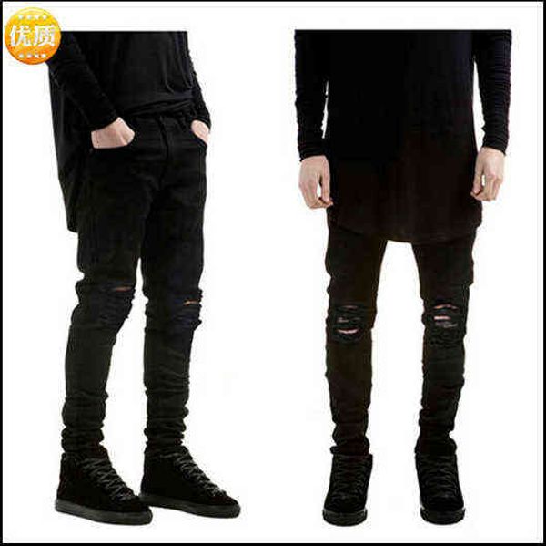 men's jeans denim high street fashion brand pure black small foot elastic jeans men's slim fit, Blue
men's jeans denim high street fashion brand pure black small foot elastic jeans men's slim fit, Blue